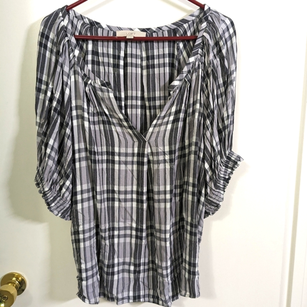 Loft gingham print top